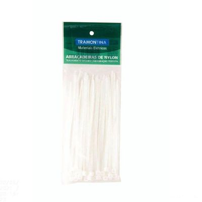 Abraçadeira de Nylon 202X3,7X1,5MM para Organizar Fios e Cabos com Alta Resistência Branca