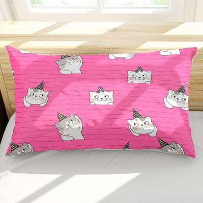 Porta Travesseiro Fronha Avulsa Estampada Gatinhos 70cm X 50cm - Digital Juvenil Infantil Moderno Decorativo Gato Pet