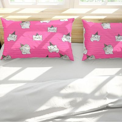 Porta Travesseiro Fronha Avulsa Estampada Gatinhos 70cm X 50cm - Digital Juvenil Infantil Moderno Decorativo Gato Pet