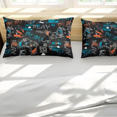 Porta Travesseiro Fronha Avulsa Estampada Game Win 70cm X 50cm - Digital Juvenil Infantil Decorativo Gamer Geek Nerd