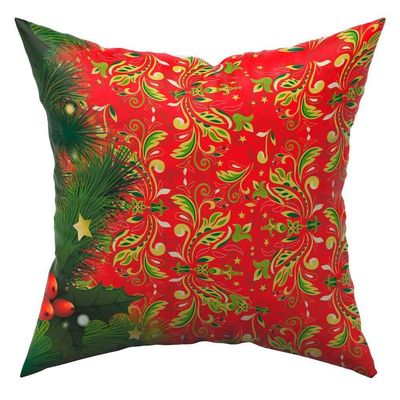 Kit 4 Almofadas Cheias Decorativas Natalinas Verde Natal Fim De Ano 45cm X 45cm Com Refil