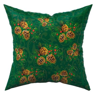 Kit 4 Almofadas Cheias Decorativas Natalinas Verde Natal Fim De Ano 45cm X 45cm Com Refil
