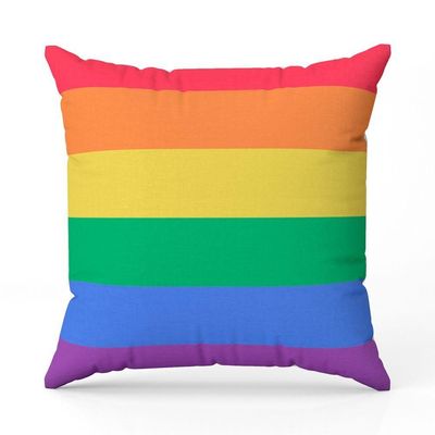 Almofada Avulsa Cheia Estampada Bandeiras Lgbt Cores 45cm X 45cm Com Refil Cor Lgbt