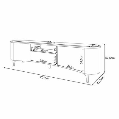 Rack Bancada Elara Off White Champanhe - Hb Móveis