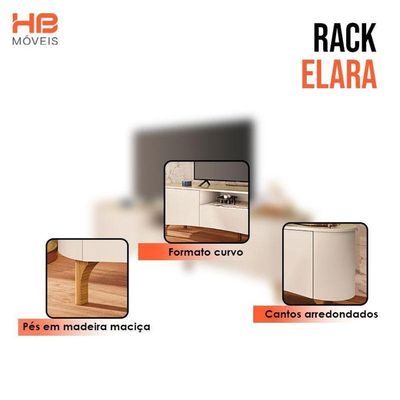 Rack Bancada Elara Off White Champanhe - Hb Móveis
