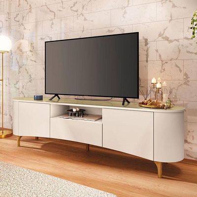 Rack Bancada Elara Off White Champanhe - Hb Móveis