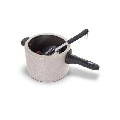 Panela De Pressão Ceramic Life Vapt 20 Cm 4,5 L Em Alumínio E Revestimento Cerâmico Antiaderente Vanilla Brinox