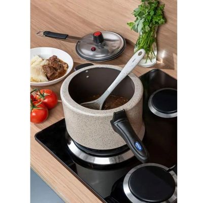 Panela De Pressão Ceramic Life Vapt 20 Cm 4,5 L Em Alumínio E Revestimento Cerâmico Antiaderente Vanilla Brinox