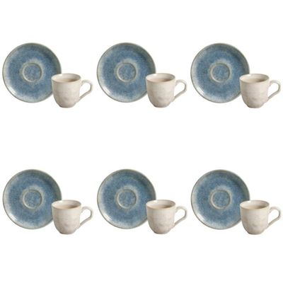 Conjunto De Xícara De Cafezinho Com Pires 06 Peças Bio Wave Porto Brasil