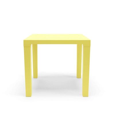 Mesa Niala Quadrada Amarelo Primavera 80cm Em Polipropileno Plaxmetal