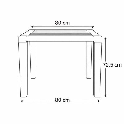 Mesa Niala Quadrada Amarelo Primavera 80cm Em Polipropileno Plaxmetal