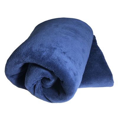 Cobertor Blush Super King Mantinha Felpuda 1 Peça - Azul Marinho
