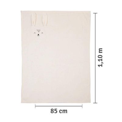 Cobertor Bebê Microfibra Ursinho Creme 1,10m X 85cm Papi