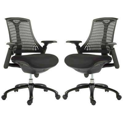 Kit 2 Cadeiras para Escritório Nagoh Office Giratória Preto  Gran Belo