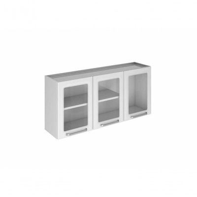 Armário Aéreo Com Vidro Cozinhas Itatiaia Tarsila - 3 Portas - Branco