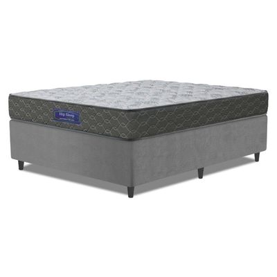 Cama Box Colchão Casal Ortopédico Espuma D33 Hiper 138x188x57cm Apolo Cinza