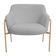 Poltrona Decorativa Jade Base Aço Ouro Fosco Bouclé Cinza Claro - Nexta Casa