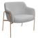 Poltrona Decorativa Jade Base Aço Ouro Fosco Bouclé Cinza Claro - Nexta Casa