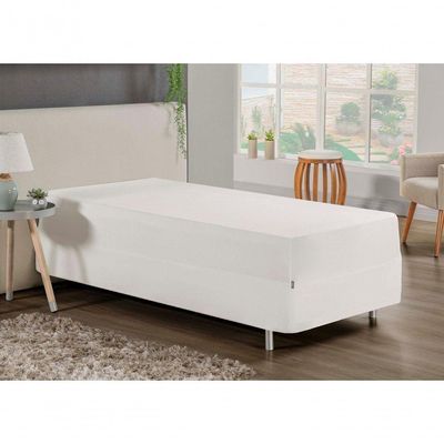 Jogo De Cama Solteiro Nobre 2 Peças Luva De Box 55cm De Altura Malha 100% Algodão - Palha