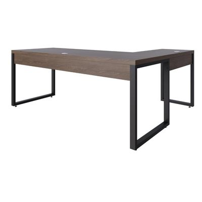 Mesa Em L Presidente C-01 Gav. 190x160x75cm Yon - Nogueira-est.preta Nogueira-est.preta