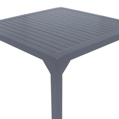 Mesa Quadrada Haiti 100cm Tampo Ripado Em Alumínio Trama