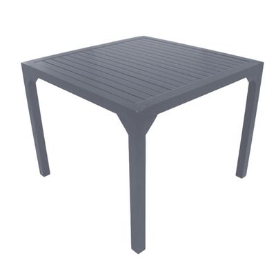 Mesa Quadrada Haiti 100cm Tampo Ripado Em Alumínio Trama