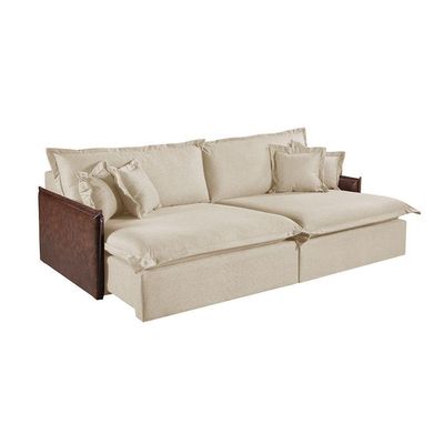 Sofá M-160 Linho 2 Módulos 100cm Braço 7cm Estofados Martins Linho Creme