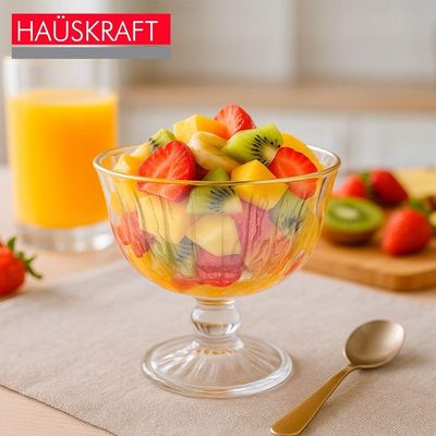 Jogo De Sobremesa 2 Taças Vidro Borda Dourada Melina Mini Bowl Com Pé 200ml Haüskraft