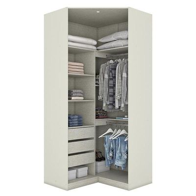 Guarda Roupa Modulado Canto Closet Seletto 2 Portas Areia - Móveis Henn Areia
