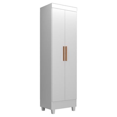 Guarda Roupa Casal Capela Com Cômoda 4 Gavetas E Armário Multiuso Lite Branco Brilho - Móveis Leão