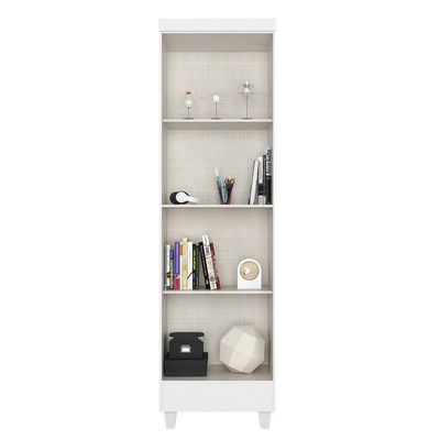 Guarda Roupa Casal Capela Com Cômoda 4 Gavetas E Armário Multiuso Lite Branco Brilho - Móveis Leão
