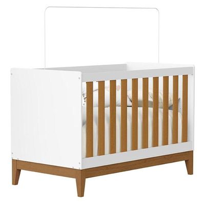 Berço Americano Flip Branco Acetinado Savana Reller E Cômoda Infantil Americano Brando Hp - Henn