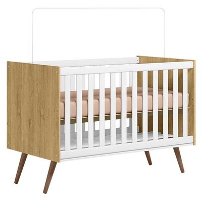 Berço Americano Q Encanto 3820 Retrô Freijó Toq Branco Acetinado - Qmovi E Cômoda Infantil Americano Branco Hp - Henn