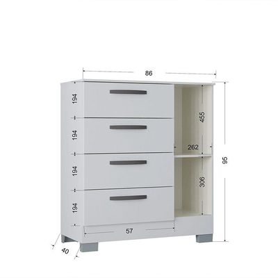 Kit Guarda Roupa Atlas 3 Portas E Cômoda Poquema Branco
