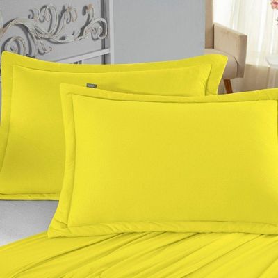 Porta Travesseiro Matelado Nobre 1 Peça Malha 100% Algodão - Amarelo