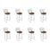Kit 8 Banquetas Bistrô Bertoia Cromada D80 Com Assento Sintético Marrom
