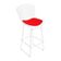 Kit 6 Banquetas Bistrô Bertoia Branca D60 Com Assento Vermelho