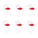 Kit 6 Banquetas Bistrô Bertoia Branca D60 Com Assento Vermelho