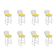 Kit 8 Banquetas Bistrô Bertoia Cromada D60 Com Assento Sintético Amarelo