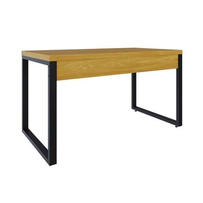 Mesa Operacional 135x70x75cm Yon - Acácia Mel-est.preta Acácia Mel-est.preta