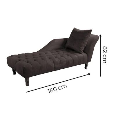 Divã Chesterfield Anna Recamier 160Cm Via Veludo Marrom Lado Direito