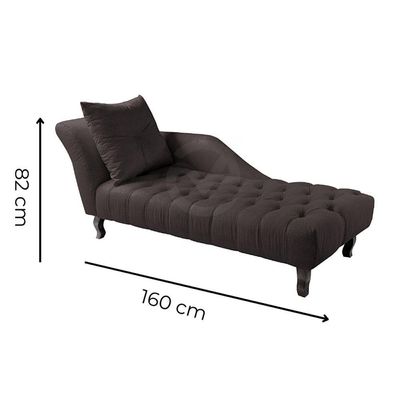 Divã Chesterfield Anna Recamier 160Cm Via Veludo Cobre Lado Esquerdo