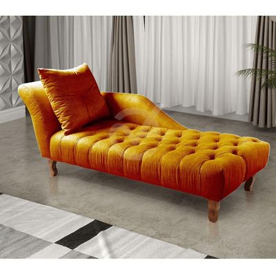 Divã Chesterfield Anna Recamier 160Cm Via Veludo Cobre Lado Esquerdo