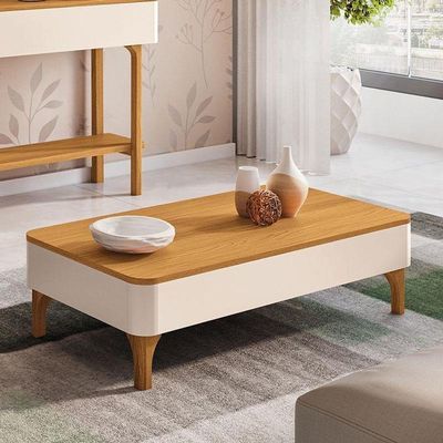 Mesa De Centro Liz Off White Cinamomo - Hb Móveis