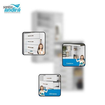 Comoda 1 Porta 6 Gavetas Marabá Com Espelho Branco Brilho - Santos Andirá