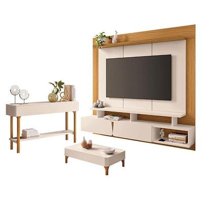 Home Suspenso Zenith Off White Cinamomo Com Mesa De Centro Liz E Aparador Fiero Off White - Hb Móveis