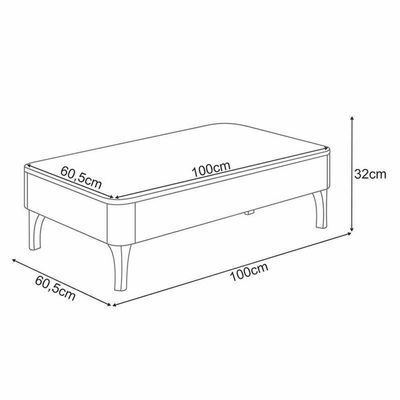 Mesa De Centro Liz Off White - Hb Móveis