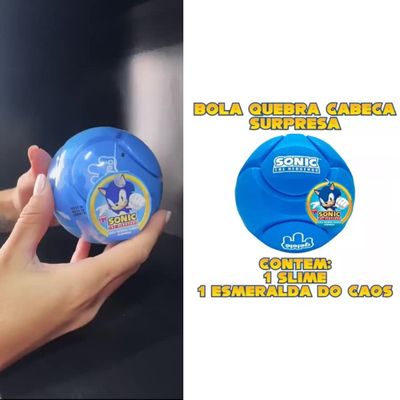 BOLA QUEBRA CABEC¸A SONIC SURPRESA SLIME ESMERALDA DO CAOS
