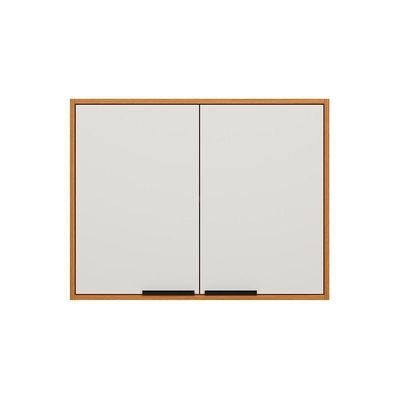 Armário Aéreo Ravena 80CM 2 Portas MDF Off White para Cozinha Compacta