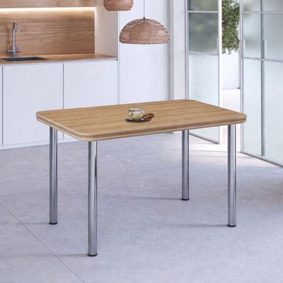 Mesa Estrutura Cromada Mc4020-tp805 Tampo 1200x750x45mm Mel